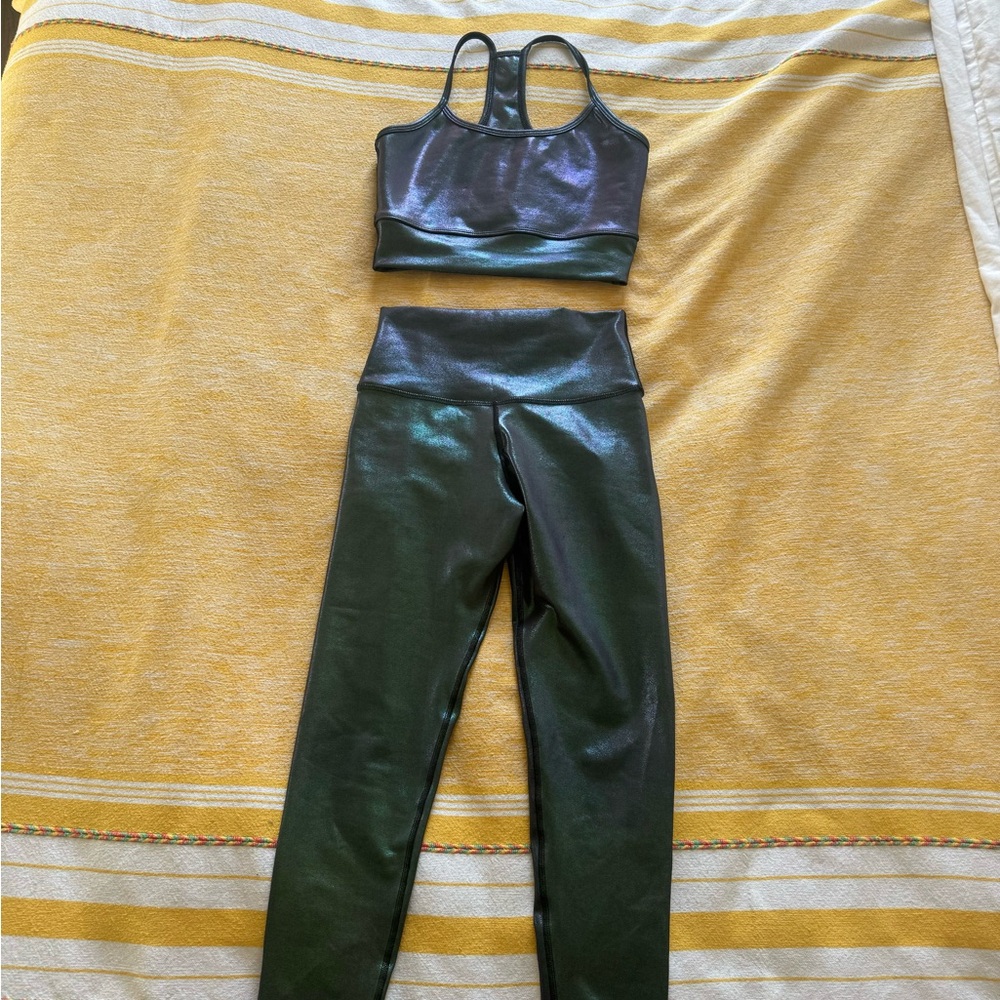 Shimmering Black Women's Activewear Set
